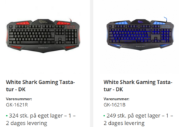 10 stk. Gaming tastaturer White Shark, Sort / Rød