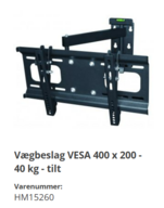 3 stk. Vægbeslag med arm