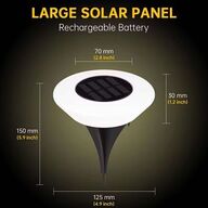 8 stk. Rund solcelledrevet havelampe LED IP65