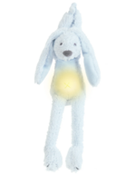 2 stk. Happy Horse kaninen bamse med natlys og beroligende lyde, blå - 34 cm