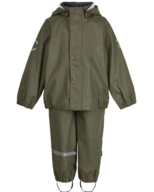 Mikk-Line Regntøj m. Seler - PU - Dusty Olive - Str. 122