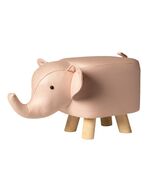 2 stk. Elefant Skammel med m. Træben - Rosa