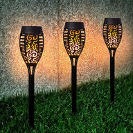 10 stk. LED havelygte med flammende lys