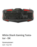 10 stk. Gaming tastaturer White Shark, Sort / Rød