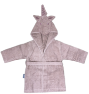 2 stk. Nørgaard Madsens Badekåbe - Pale Mauve m. Enhjørning - Str. 1 år & 2 år 