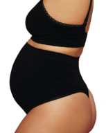 13 pk. Momkind Belly Support Thong 2-pak sort - Str. L/XL