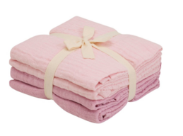 5 pk. Stofbleer i organic muslin fra Pippi - Shrinking Violet (4-pak)