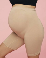 2 pk. Momkind Mavestøtte Shorts økologisk Bambus Sand - Str. L/XL