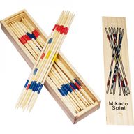 12 stk. Pick-Up Sticks in Wooden Box 19.5x4.5cm