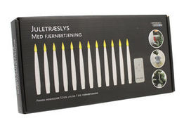 5 pk. JULETRÆSLYS HVID LED M. FJERNB. K. Á 12 STK.