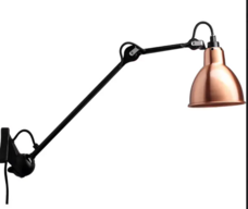 DCW éditions Paris - Lampe GRAS 222 - Væglampe Kobber m. hvid