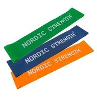 5 sæt. Træningselastik 3-PACK fra Nordic strength (Grøn+blå+orange)