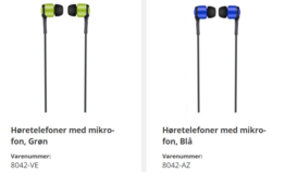 8 x Mini Jack in-ear headsets fra MTK