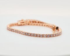 Tennisarmbånd Light pink diamanter 3.42 ct. 14 karat guld