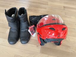 Motorcykelhjelm, handsker XXL, støvler str. 44 DAINESE (ubrugt) MOMSFRI