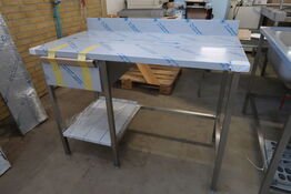 Rustfri stålbord m. skuffe 120x65xH90cm