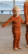 Voksi Bukser -  Uld & Cardigan RIB Warm Orange str. 134/40