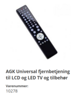 4 x AGK Universal Fjernbetjening med kodebog