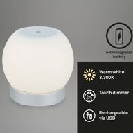 2 stk.Briloner led batteridrevet udendørs bordlampe, ø16 cm, hvid(ubrugt)