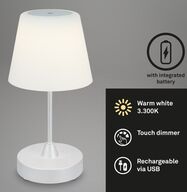 2 stk. briloner udendørs led batteri bordlampe krom(ubrugt)