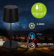 2 stk. briloner udendørs led batteri bordlampe sort(ubrugt)