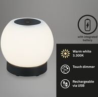4 stk.Briloner led batteridrevet udendørs bordlampe, ø16 cm, sort(ubrugt)