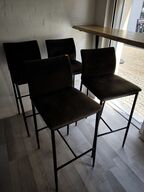 4 stk. barstole med velour betræk