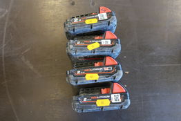 4 stk. batterier MILWAUKEE 2.0 AH