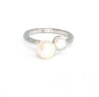 Heiring Pearls Ring Sølv Rhodineret M. Perle 29-8-66Rh - str. 55