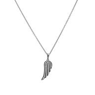 Black Sparkling Angel Wing Necklace - Str. 42+3