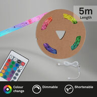 3 stk. briloner rgb led strip 5 meter med remoteusb(ubrugt)