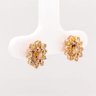 Diamant øreringe med 1.17 ct. Fancy Brownish Orangy Yellow Diamanter - Vejl. pris 19.995,-