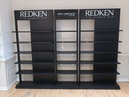 3 pcs. black display shelves