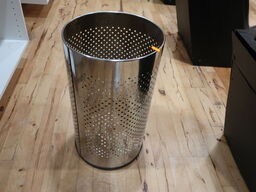 Waste bin in chrome steel