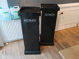 2 pieces work tables for hairdressing articles REDKEN