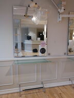 Cutting area (console) with mirror, shelf and footrest