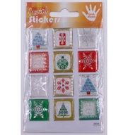 96 pakker, 3D Crystal Stickers med julemotiver, 7,5x10 cm.