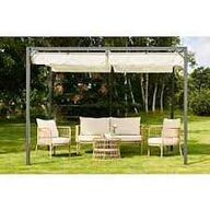 Bali pergola m. offwhite cover 300x300x H: 228 cm 
