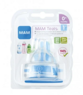12 pk. MAM Teats 2-pak Str. 1 (0m.+) - Transparent