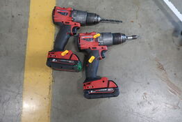 2 stk. akku bore/skruemaskine MILWAUKEE M18 ONEPD2 med 2 stk. batterier