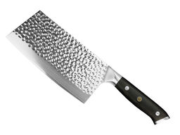 Cleaver, 18 cm knivblad, udført i 67 lags Damaskus stål.