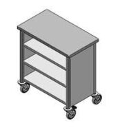 Disk-vogn-bord rustfri stål H900 x B800 x D460 mm