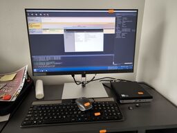 Mini PC HP PRODESK i5-7500T 8GB 240GB samt skærm HP 24", mus, tastatur