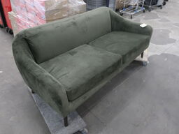 Sofa KRAGELUND 2 pers. i olivenfarvet stof