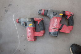 2 stk. akku-borehammer MILWAUKEE M18 brushless u. batteri