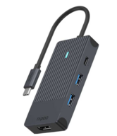 4 stk. RAPOO UCM-2001 4-i-1 USB-C Multiport Adapter-hub (sort)