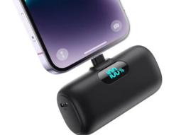 4 stk. Feob HX45X2 Mini Lightning Powerbank. 5000mAh. Sort