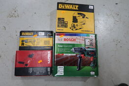 Stiksav DEWALT, boremaskine BOSCH m.m.