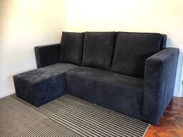 Boston L-Sofa 280x150 cm. Sort rib stof