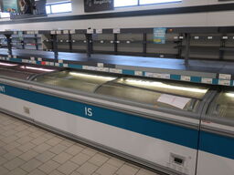 2 stk. AHT Paris 250 frysedisk inkl. salgsdisplay mellem fryserne